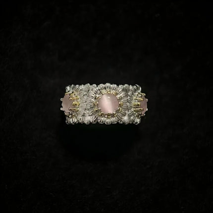 Celeste Silver-Tone Floral Open Ring