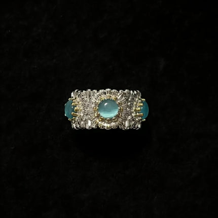 Celeste Silver-Tone Floral Open Ring
