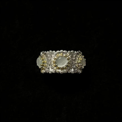 Celeste Silver-Tone Floral Open Ring
