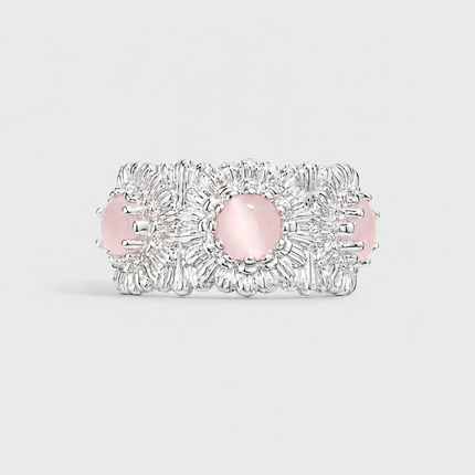 Celeste Silver-Tone Floral Open Ring