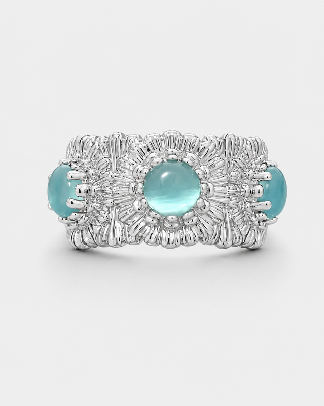 Celeste Silver-Tone Floral Open Ring