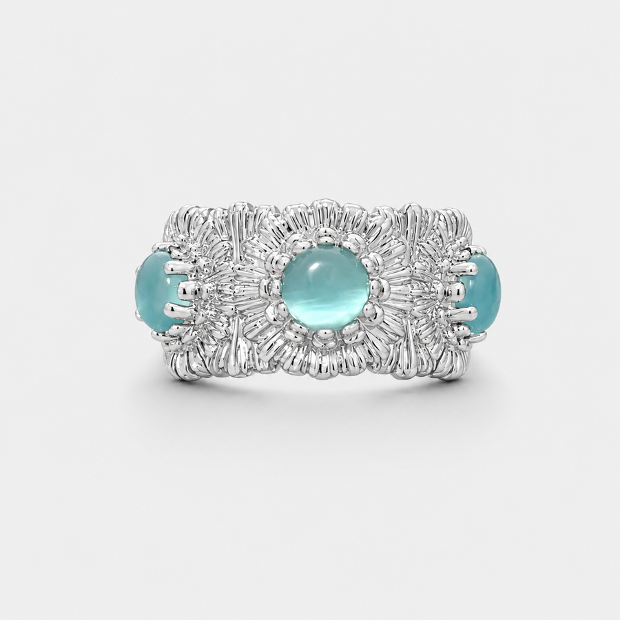 Celeste Silver-Tone Floral Open Ring