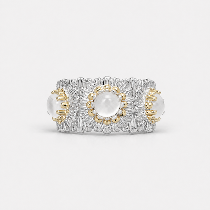 Celeste Silver-Tone Floral Open Ring