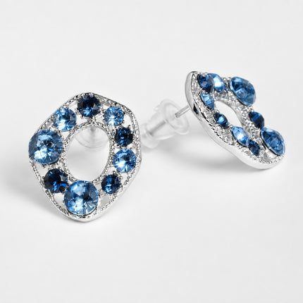 Back and post view of the Azure Halo Stud Earrings